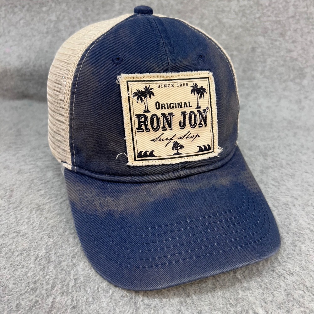 Ron Jon Surf Shop Patch Unisex Blue Ron Jon Trucker Hat Snapback Distressed OSFA